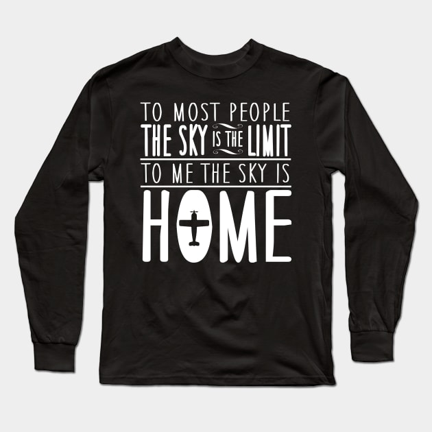 Skydiving: To me the sky is home Long Sleeve T-Shirt by nektarinchen